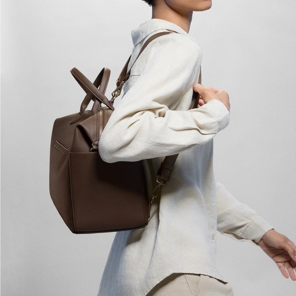 Chic Brown Leather Women's Mina Baie Midi Baby Bag - Picture 2 of 3